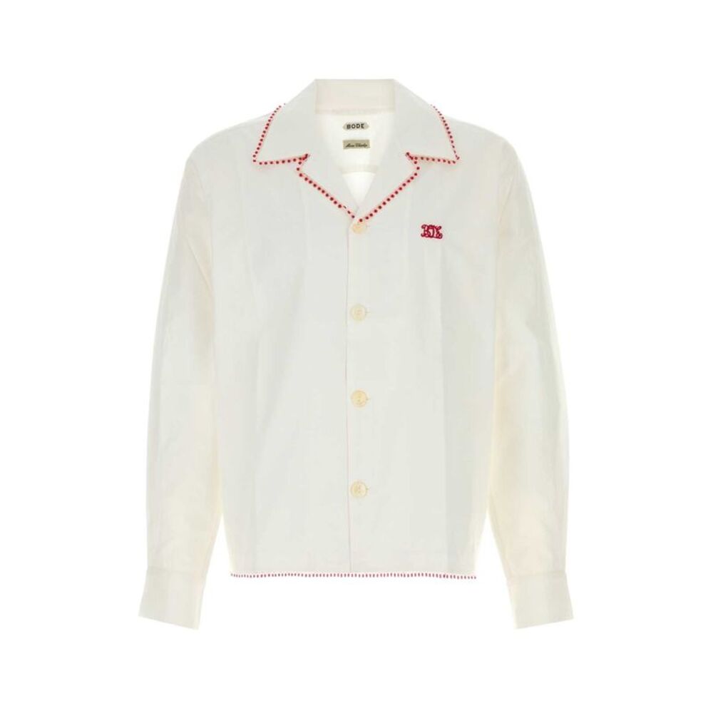 Bode Men White Poplin Shirt